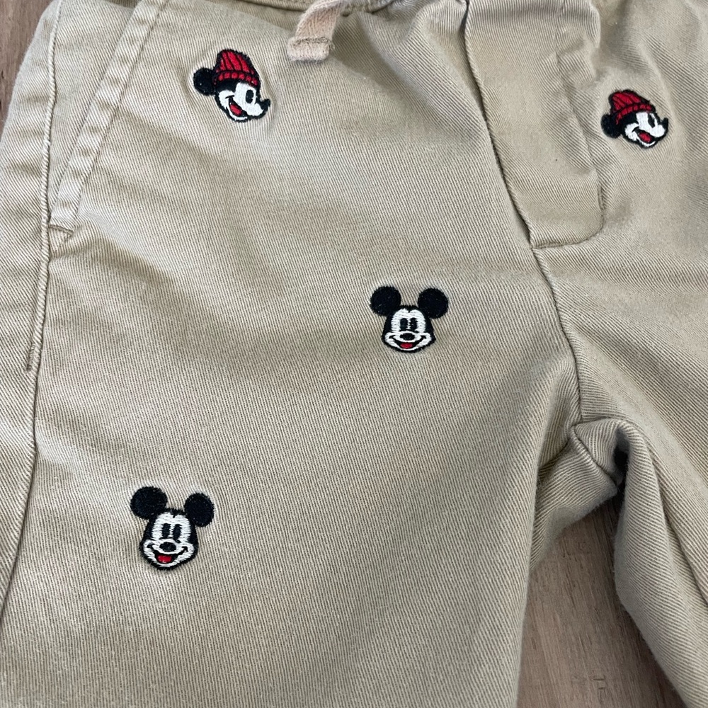 Toddler Janie and Jack Disney Mickey Mouse Khaki Pants - Picture 2 of 3